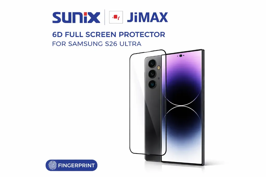 SUNIX 6D Vollbild-Schutzglas für Samsung S26 Ultra mit Fingerabdruck-Unterstützung