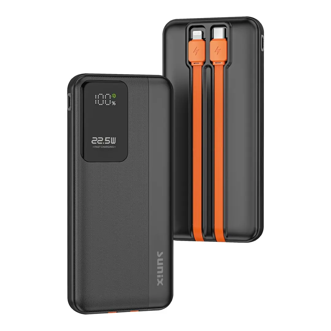 PB145 POWERBANK 10.000 mAh (22,5W FAST CHARGE WITH CABLE) BLACK