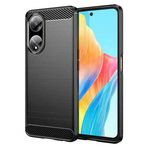 Flexible Hülle mit Carbonmuster für Oppo A98 5G Carbon Case – Schwarz